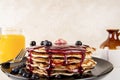 Homemade blueberry pancakes,flapjacks